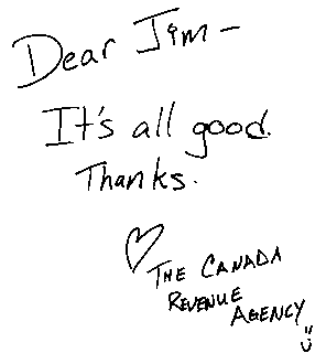 Thanks from the Canada Revenue Agency