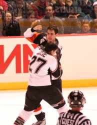 Hockey fight in Vancouver, Canada