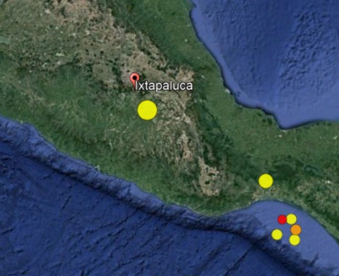 Largest quakes/aftershocks of the past week