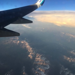 Flying over mountains, en route to Canada