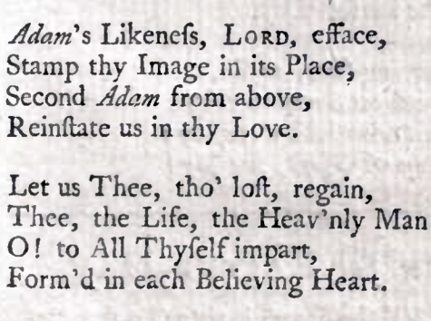 Last two stanzas of Wesley's hymn
