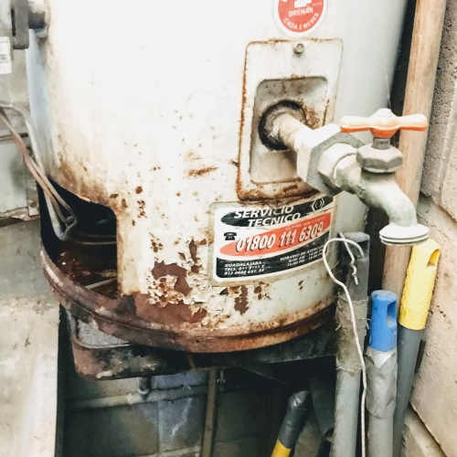 Old hot water tank