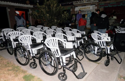 wheelchairs ready to be presented