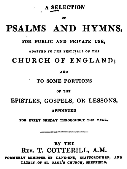 Psalms and Hymns, Edited by Thomas Cotterill