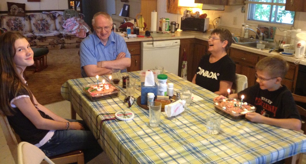 Birthdays with Grandma and Grandpa Cottrill.