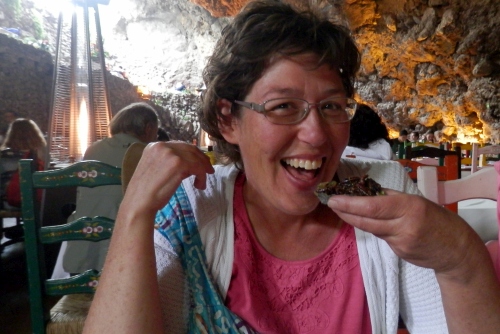 Teresa eats very special gorditas.