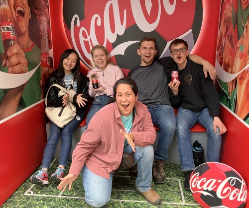 Elira, Emilee, Thomas, Nathanael, Natalie - at the Coca-Cola Store, downtown Mexico City