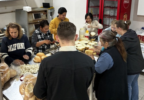 Making tortas for hospital evangelism