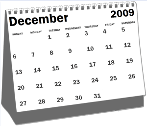December 2009 calendar