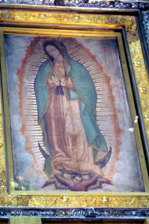 image of the Virgin of Guadalupe in the Basilica