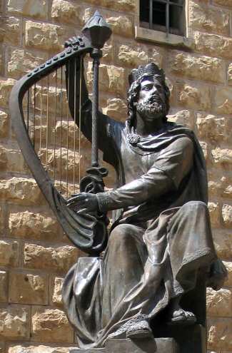 Statue of King David at King David's Tomb in Jerusalem, Israel