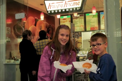 Hannah and Nathanael at Krispy Kreme