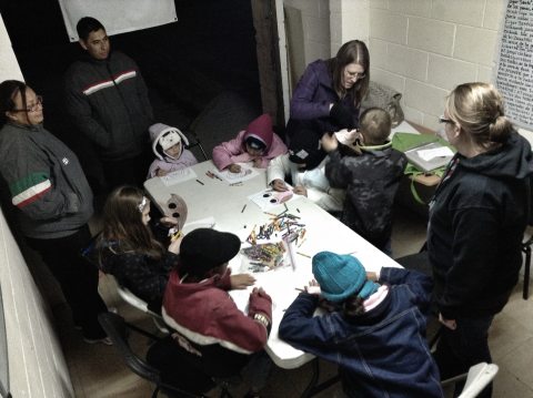 Making Masks at the Community Centre