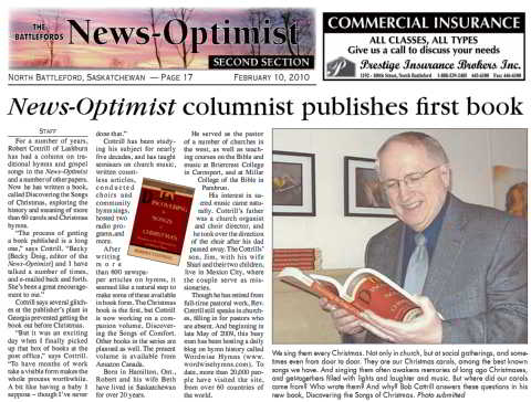 News-Optimist column on Robert Cottrill